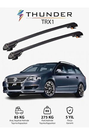 VOLKSWAGEN PASSAT VARIANT 2005-2010 TRX1 Thunder Carrier Kilitli Ara Atkı Taşıyıcı Tavan Barı Gri