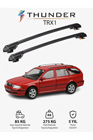 SKODA OCTAVIA 1998-2004 TRX1 Thunder Carrier Kilitli Ara Atkı Taşıyıcı Tavan Barı Gri