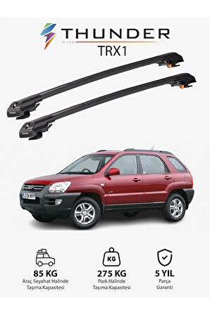 KIA SPORTAGE 2004-2010 TRX1 Thunder Carrier Kilitli Ara Atkı Taşıyıcı Tavan Barı Gri