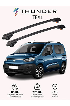 FIAT DOBLO 2023-Sonrası TRX1 Thunder Carrier Kilitli Ara Atkı Taşıyıcı Tavan Barı Gri