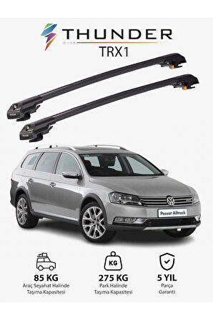 VOLKSWAGEN PASSAT ALLTRACK 2012-2015 TRX1 Thunder Carrier Kilitli Ara Atkı Taşıyıcı Tavan Barı Gri