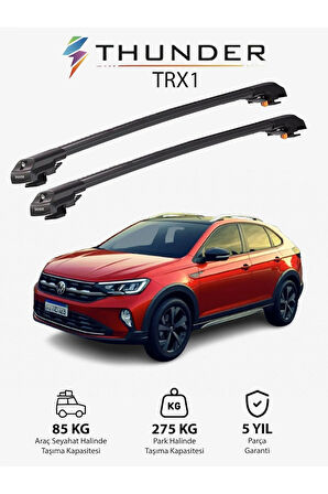 VOLKSWAGEN NIVUS 2021-Sonrası TRX1 Thunder Carrier Kilitli Ara Atkı Taşıyıcı Tavan Barı Gri