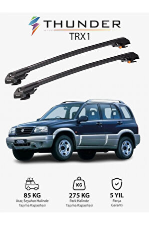 SUZUKI GRAND VITARA 1998-2004 TRX1 Thunder Carrier Kilitli Ara Atkı Taşıyıcı Tavan Barı Gri