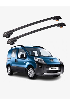 PEUGEOT BIPPER 2008-Sonrası TRX1 Thunder Carrier Kilitli Ara Atkı Taşıyıcı Tavan Barı Gri