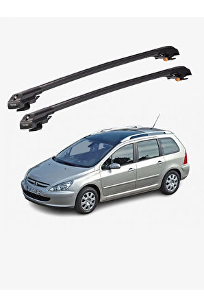 PEUGEOT 307 SW 2002-2008 TRX1 Thunder Carrier Kilitli Ara Atkı Taşıyıcı Tavan Barı Gri