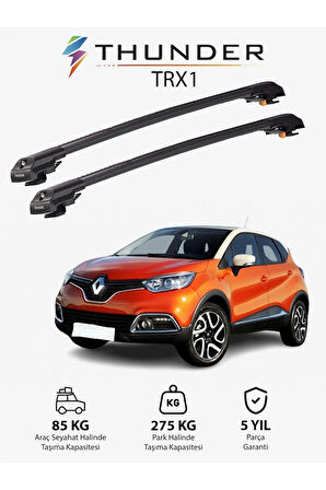 RENAULT CAPTUR 2013-2019 TRX1 Thunder Carrier Kilitli Ara Atkı Taşıyıcı Tavan Barı Gri