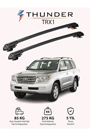 TOYOTA LAND CRUISER 2008-2021 TRX1 Thunder Carrier Kilitli Ara Atkı Taşıyıcı Tavan Barı Gri