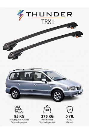 HYUNDAI TRAJET 2000-2008 TRX1 Thunder Carrier Kilitli Ara Atkı Taşıyıcı Tavan Barı Gri