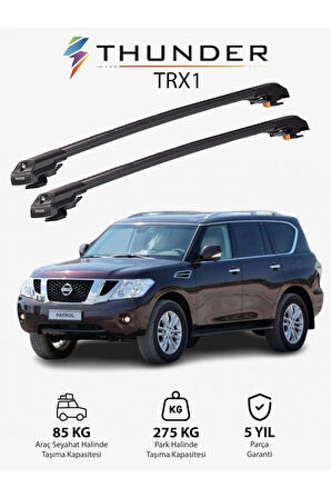 NISSAN PATROL 2011-Sonrası TRX1 Thunder Carrier Kilitli Ara Atkı Taşıyıcı Tavan Barı Gri