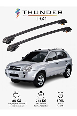 HYUNDAI TUCSON 2004-2009 TRX1 Thunder Carrier Kilitli Ara Atkı Taşıyıcı Tavan Barı Gri