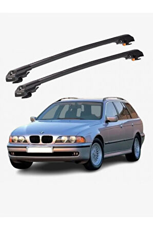 BMW 5 TOURING 1996-2003 TRX1 Thunder Carrier Kilitli Ara Atkı Taşıyıcı Tavan Barı Gri