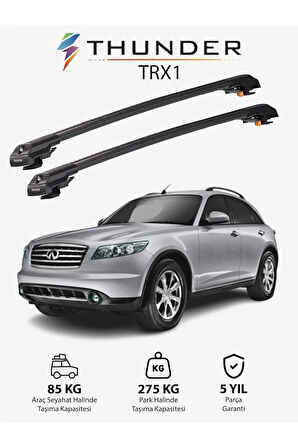 INFINITI FX 2003-2008 TRX1 Thunder Carrier Kilitli Ara Atkı Taşıyıcı Tavan Barı Gri