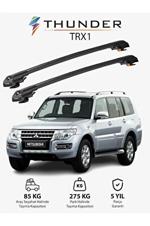 MITSUBISHI PAJERO SPORT 2008-2016 TRX1 Thunder Carrier Kilitli Ara Atkı Taşıyıcı Tavan Barı Gri