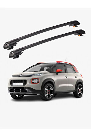CITROEN C3 AIRCROSS 2018-Sonrası TRX1 Thunder Carrier Kilitli Ara Atkı Taşıyıcı Tavan Barı Gri