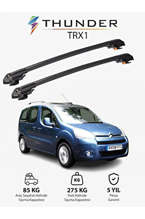 CITROEN BERLINGO 2008-2018 TRX1 Thunder Carrier Kilitli Ara Atkı Taşıyıcı Tavan Barı Gri