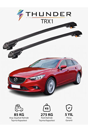 MAZDA 6 2008-2012 TRX1 Thunder Carrier Kilitli Ara Atkı Taşıyıcı Tavan Barı Gri