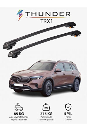 MERCEDES-BENZ EQB 2021-Sonrası TRX1 Thunder Carrier Kilitli Ara Atkı Taşıyıcı Tavan Barı Gri