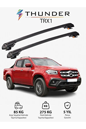 MERCEDES-BENZ X-CLASS 2018-Sonrası TRX1 Thunder Carrier Kilitli Ara Atkı Taşıyıcı Tavan Barı Gri