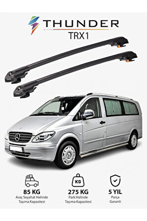 MERCEDES-BENZ VITO 2003-2014 TRX1 Thunder Carrier Kilitli Ara Atkı Taşıyıcı Tavan Barı Gri