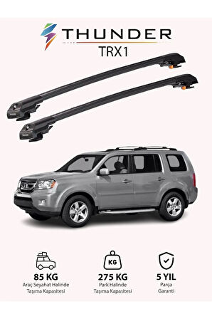 HONDA PILOT 2009-2015 TRX1 Thunder Carrier Kilitli Ara Atkı Taşıyıcı Tavan Barı Gri