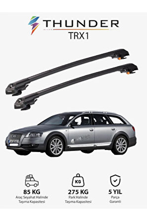 AUDI A6 ALLROAD 2006-2011 TRX1 Thunder Carrier Kilitli Ara Atkı Taşıyıcı Tavan Barı Siyah