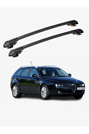 ALFA ROMEO 159 SPORTWAGON 2006-2011 TRX1 Thunder Carrier Kilitli Ara Atkı Taşıyıcı Tavan Barı Siyah