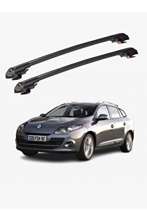 RENAULT MEGANE 2009-2016 TRX1 Thunder Carrier Kilitli Ara Atkı Taşıyıcı Tavan Barı Siyah