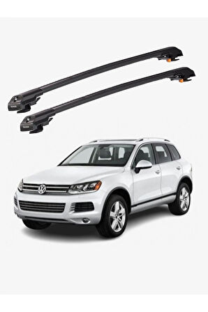 VOLKSWAGEN TOUAREG 2011-2018 TRX1 Thunder Carrier Kilitli Ara Atkı Taşıyıcı Tavan Barı Siyah