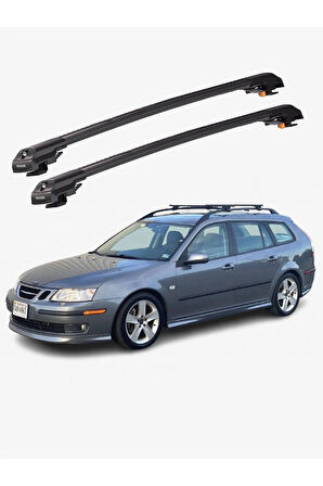 SAAB 9-3 SPORTWAGON 2006-2012 TRX1 Thunder Carrier Kilitli Ara Atkı Taşıyıcı Tavan Barı Siyah