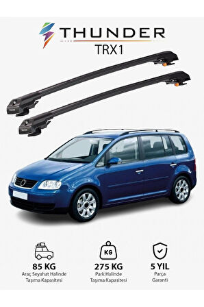 VOLKSWAGEN TOURAN 2003-2015 TRX1 Thunder Carrier Kilitli Ara Atkı Taşıyıcı Tavan Barı Siyah