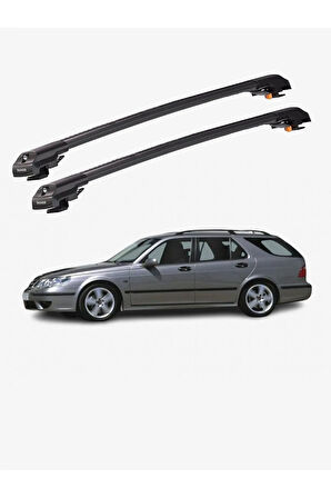 SAAB 9-5 1998-2010 TRX1 Thunder Carrier Kilitli Ara Atkı Taşıyıcı Tavan Barı Siyah