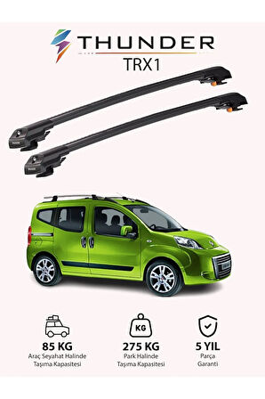 FIAT FIORINO 2008-Sonrası TRX1 Thunder Carrier Kilitli Ara Atkı Taşıyıcı Tavan Barı Siyah
