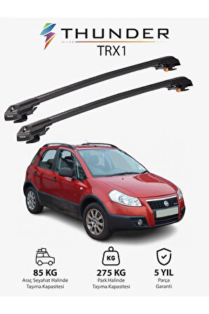 FIAT SEDICI 2006-2013 TRX1 Thunder Carrier Kilitli Ara Atkı Taşıyıcı Tavan Barı Siyah