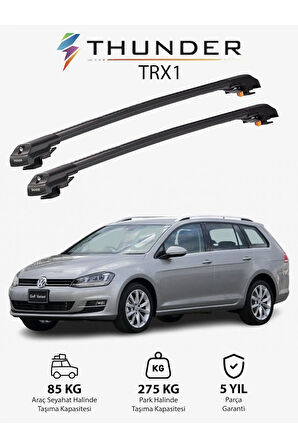 VOLKSWAGEN GOLF VARIANT 2012-Sonrası TRX1 Thunder Carrier Kilitli Ara Atkı Taşıyıcı Tavan Barı Siyah