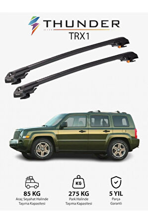 JEEP PATRIOT 2007-2017 TRX1 Thunder Carrier Kilitli Ara Atkı Taşıyıcı Tavan Barı Siyah