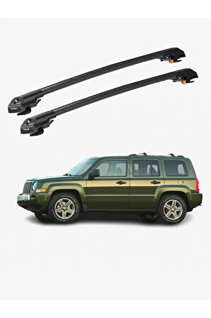 JEEP PATRIOT 2007-2017 TRX1 Thunder Carrier Kilitli Ara Atkı Taşıyıcı Tavan Barı Siyah