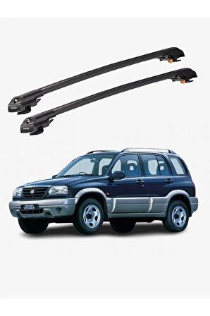 SUZUKI GRAND VITARA 1998-2004 TRX1 Thunder Carrier Kilitli Ara Atkı Taşıyıcı Tavan Barı Siyah