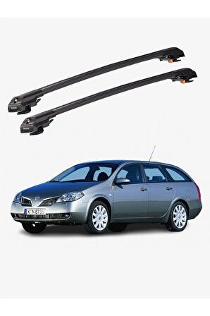 NISSAN PRIMERA 2002-2007 TRX1 Thunder Carrier Kilitli Ara Atkı Taşıyıcı Tavan Barı Siyah