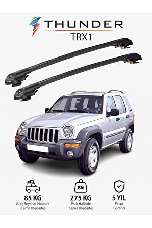 JEEP CHEROKEE 2014-Sonrası TRX1 Thunder Carrier Kilitli Ara Atkı Taşıyıcı Tavan Barı Siyah