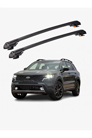 KIA SORENTO X-LINE 2021-Sonrası TRX1 Thunder Carrier Kilitli Ara Atkı Taşıyıcı Tavan Barı Siyah