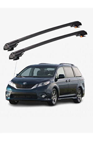 TOYOTA SIENNA 2011-2020 TRX1 Thunder Carrier Kilitli Ara Atkı Taşıyıcı Tavan Barı Siyah