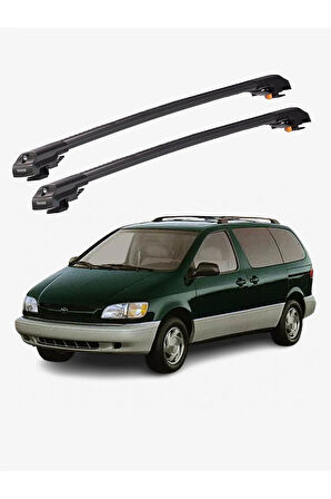 TOYOTA SIENNA 1998-2003 TRX1 Thunder Carrier Kilitli Ara Atkı Taşıyıcı Tavan Barı Siyah