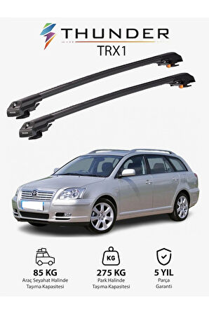 TOYOTA AVENSIS 2003-2008 TRX1 Thunder Carrier Kilitli Ara Atkı Taşıyıcı Tavan Barı Siyah