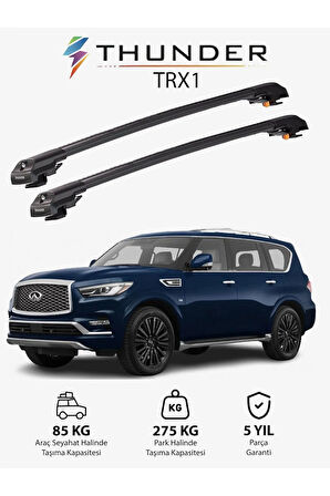 INFINITI QX80 2014-Sonrası TRX1 Thunder Carrier Kilitli Ara Atkı Taşıyıcı Tavan Barı Siyah