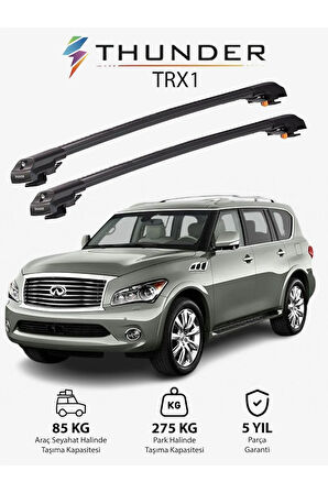 INFINITI QX56 2011-2013 TRX1 Thunder Carrier Kilitli Ara Atkı Taşıyıcı Tavan Barı Siyah