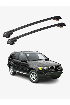 BMW X5 2000-2006 TRX1 Thunder Carrier Kilitli Ara Atkı Taşıyıcı Tavan Barı Siyah