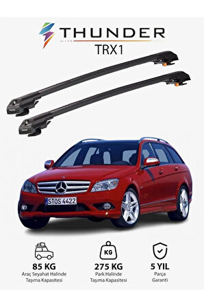 MERCEDES-BENZ C-CLASS 2008-2014 TRX1 Thunder Carrier Kilitli Ara Atkı Taşıyıcı Tavan Barı Siyah