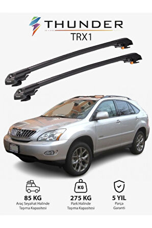 LEXUS RX 2004-2009 TRX1 Thunder Carrier Kilitli Ara Atkı Taşıyıcı Tavan Barı Siyah