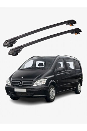 MERCEDES-BENZ VIANO 2003-2014 TRX1 Thunder Carrier Kilitli Ara Atkı Taşıyıcı Tavan Barı Siyah