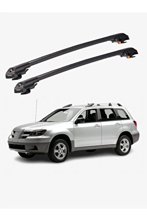 MITSUBISHI OUTLANDER 2003-2006 TRX1 Thunder Carrier Kilitli Ara Atkı Taşıyıcı Tavan Barı Siyah